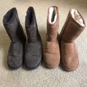 2x pairs tamarac size 7 Women's Shearling Winter Boots brown & gray